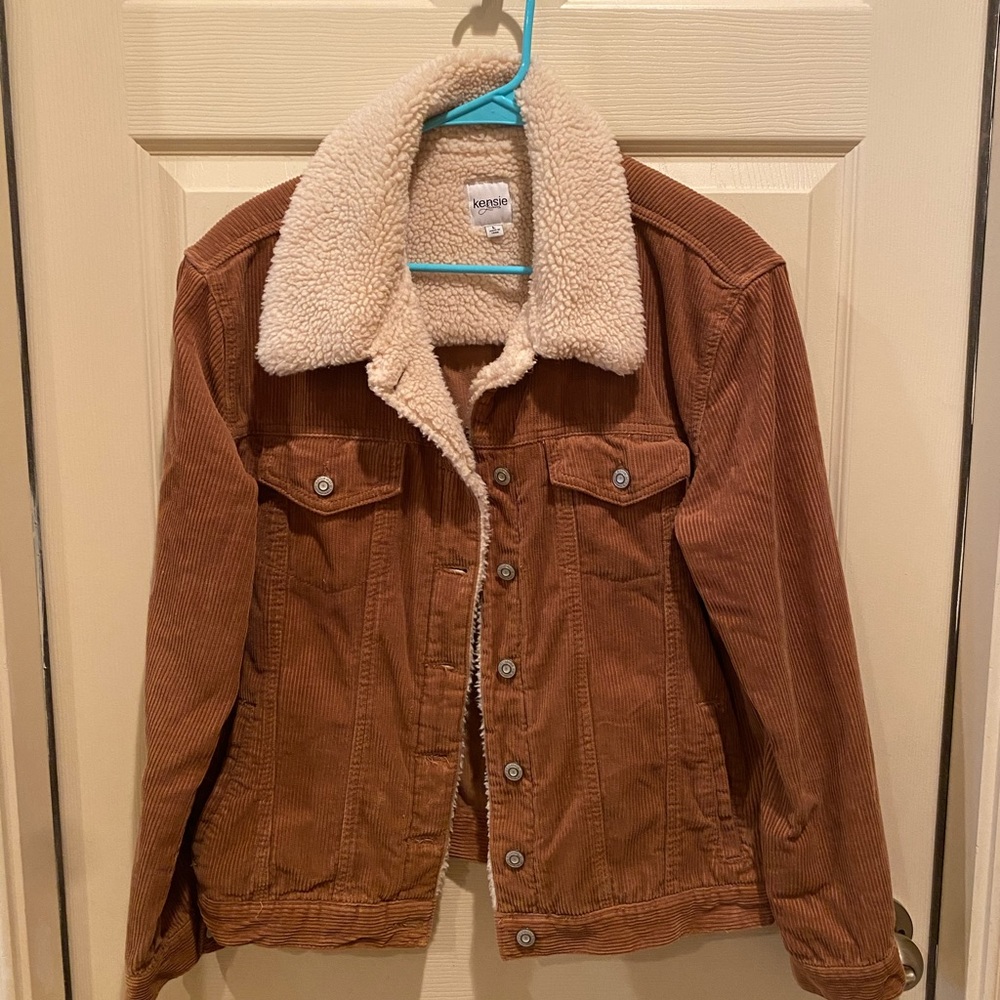 Brown corduroy button up jacket